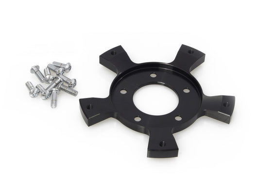 Rotor Adaptor. Adapts OEM Five Spoke Mount Rotors on to Hub Mount Rotor Wheels - Black. Fits Most Touring 2014-2023 - Hawg Halters