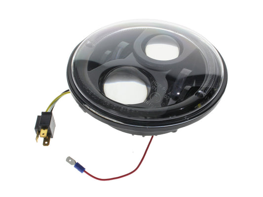 7in. 80w LED HeadLight Insert with Halo - Black. Fits Most H-D, Indian Chief Classic & Dark Horse Models with 7in. Headlight. - Hoglights