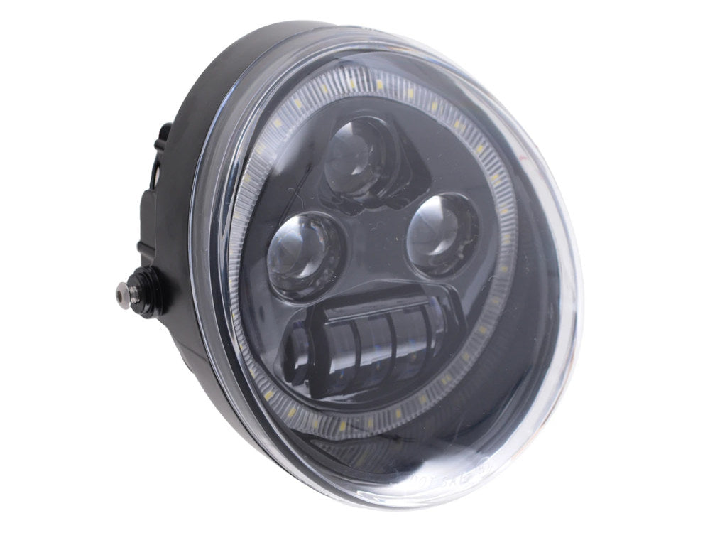 5-3/4in. LED HeadLight Insert with Halo - Black. Fits Night Rod Special 2012-2017 & Muscle 2009-2017. - Hoglights