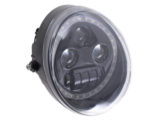 5-3/4in. LED HeadLight Insert with Halo - Black. Fits Night Rod Special 2012-2017 & Muscle 2009-2017. - Hoglights
