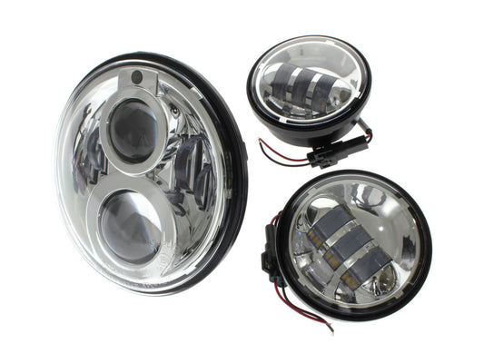 7in. HeadLight & 4.5in. Passing Lamp Bundle - Chrome. Fits Most H-D with 7in. Headlights & 4.5in. Passing Lamps. - Hoglights