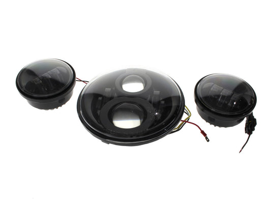 7in. HeadLight & 4.5in. Passing Lamp Bundle - Black. Fits Most H-D with 7in. Headlights & 4.5in. Passing Lamps. - Hoglights