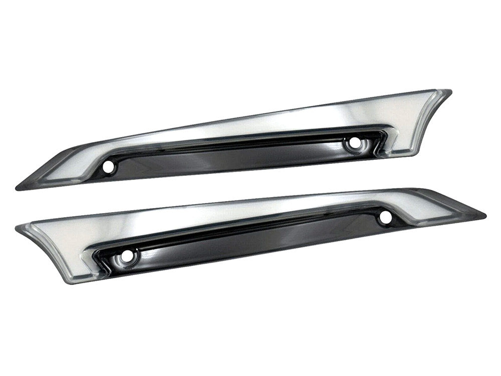 LED FusionFX Windshield Trim - Smoke Lens, Chrome Housing. With Amber Turn, White Run. Fits Road Glide 2015-2023 - Hoglights