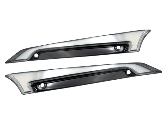 LED FusionFX Windshield Trim - Smoke Lens, Chrome Housing. With Amber Turn, White Run. Fits Road Glide 2015-2023 - Hoglights