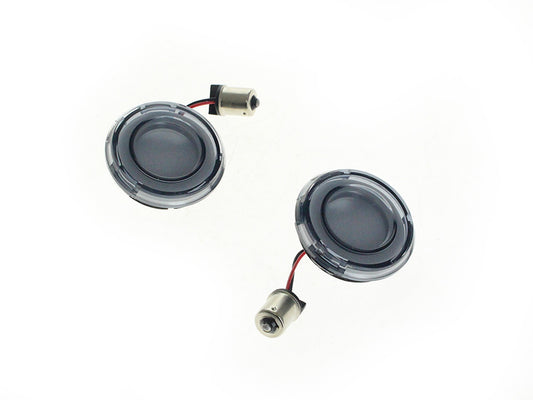 FusionFX Turn Signal Inserts. Amber LED, Smoke Lenses. Fits Front and Rear on most Models With OEM Bullet Style Indicators 2002up. - Hoglights