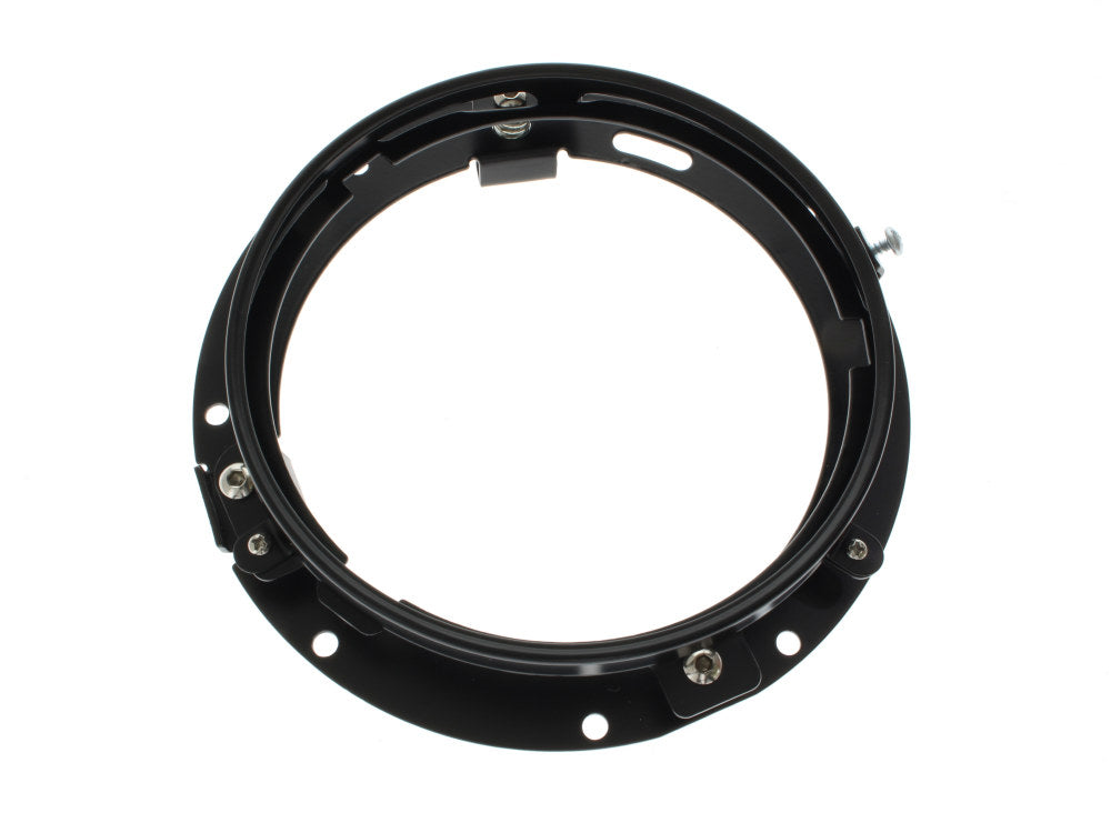 7in. Headlamp Insert Adaptor Bracket - Black. Fits All 2013 earlier Touring & all FreightTrain Nacelle. - Hoglights