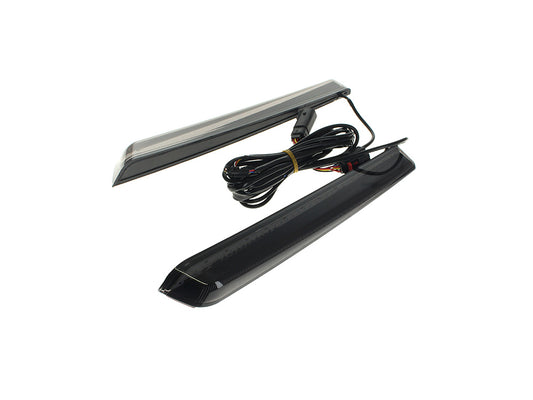 Saddlebag LED Lights. Red Run/Brake, Amber Turn, Smoke Lens. Fits Touring 2014-24 with HD Extended Bags. - Hoglights