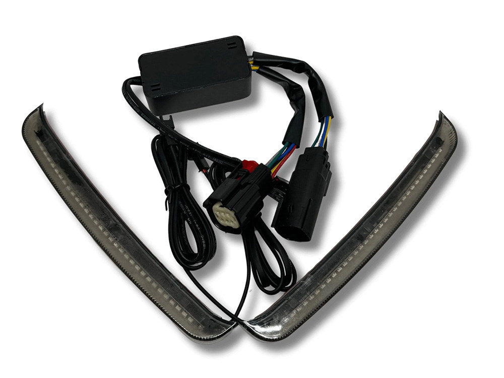 Sequential Slimline Saddlebag Lights. Red Run/Brake, Amber Turn with Smoke Lens. Fits Touring 2014-2023. - Hoglights