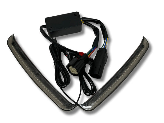 Sequential Slimline Saddlebag Lights. Red Run/Brake, Amber Turn with Smoke Lens. Fits Touring 2014-2023. - Hoglights