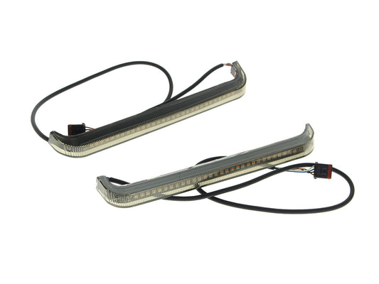 Sequential Slimline Saddlebag Lights. Red Run/Brake, Amber Turn with Smoke Lens. Fits CVO Touring 2023-2025, Street Glide & Road Glide 2024-2025, Touring 2025 Only - Hoglights