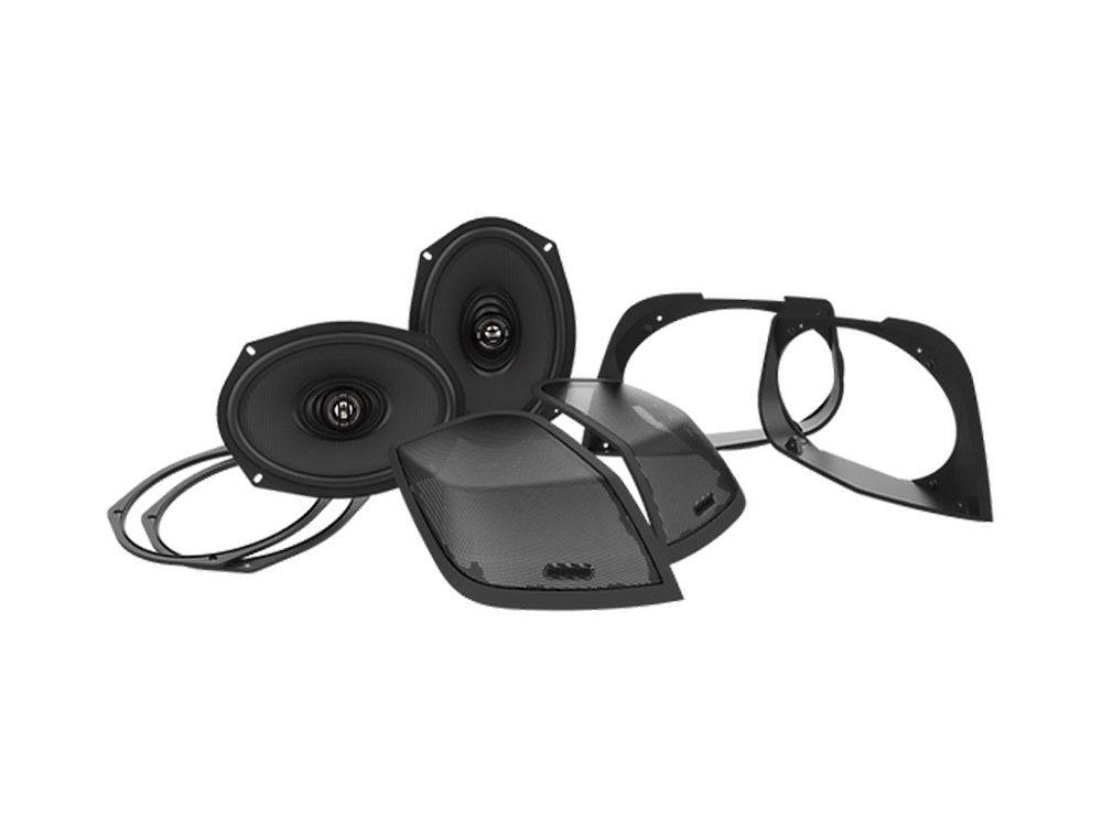 Saddlebag Lid Retro 6x9's Cut In Kit with Speakers. Fits Street Glide, Ultra Classic, Road Glide & Road Glide Ultra 2014-2023 - Hog Tunes Audio