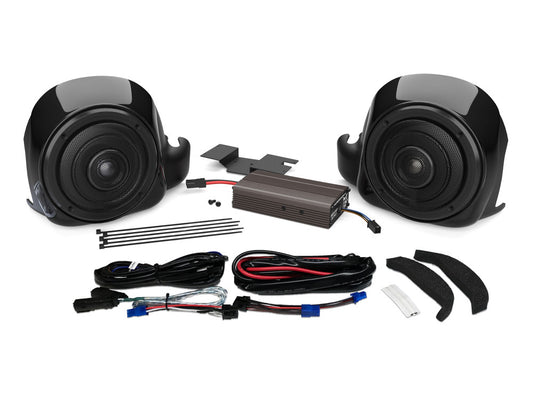 Wild Boar, 300 Watt Amp x 2 Speaker Lower Fairing Kit. Fits Limited Ultra Classic & Tri Glide Ultra 2014-2023 with Fairing Lowers - Hog Tunes Audio