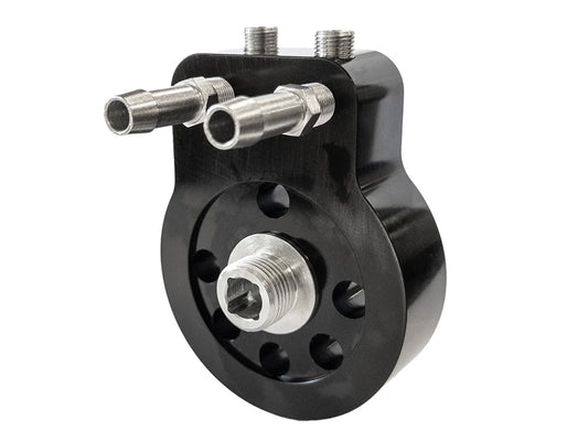 Oil Cooler Adaptor with By-pass. Fits Air Cooled Milwaukee-Eight 2018up - Jagg Oil Coolers