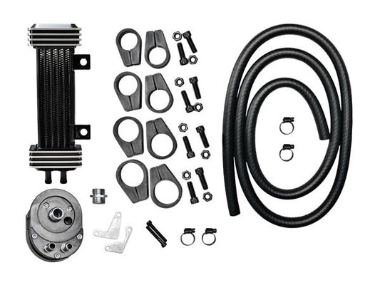 6-Row Vertical Deluxe Oil Cooler Kit. Fits Most Big Twin 1984-2017 - Jagg Oil Coolers