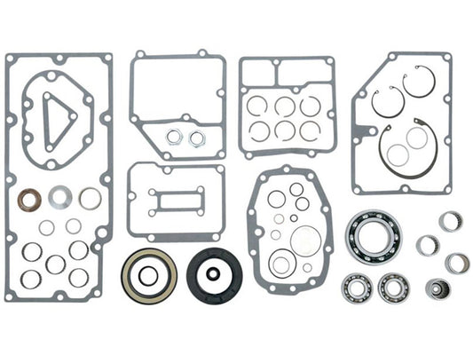 Transmission Rebuild Kit. Fits 5Spd Big Twin 1991-1998 & Aftermarket 6 Speed with the Smaller 1991-1998 Trapdoor Bearings. - Jims
