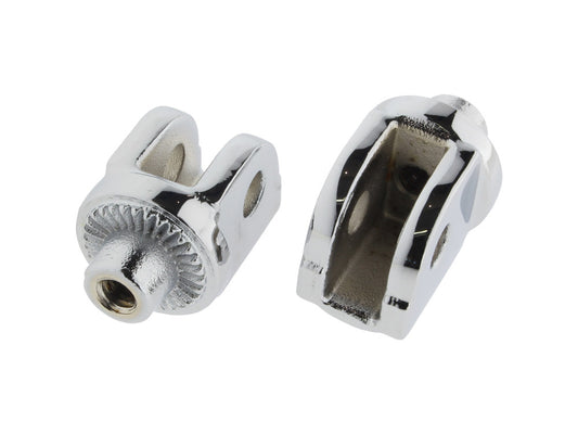 Front Splined Floorboard Mounts - Chrome. Fits Honda & Suzuki. - Kuryakyn