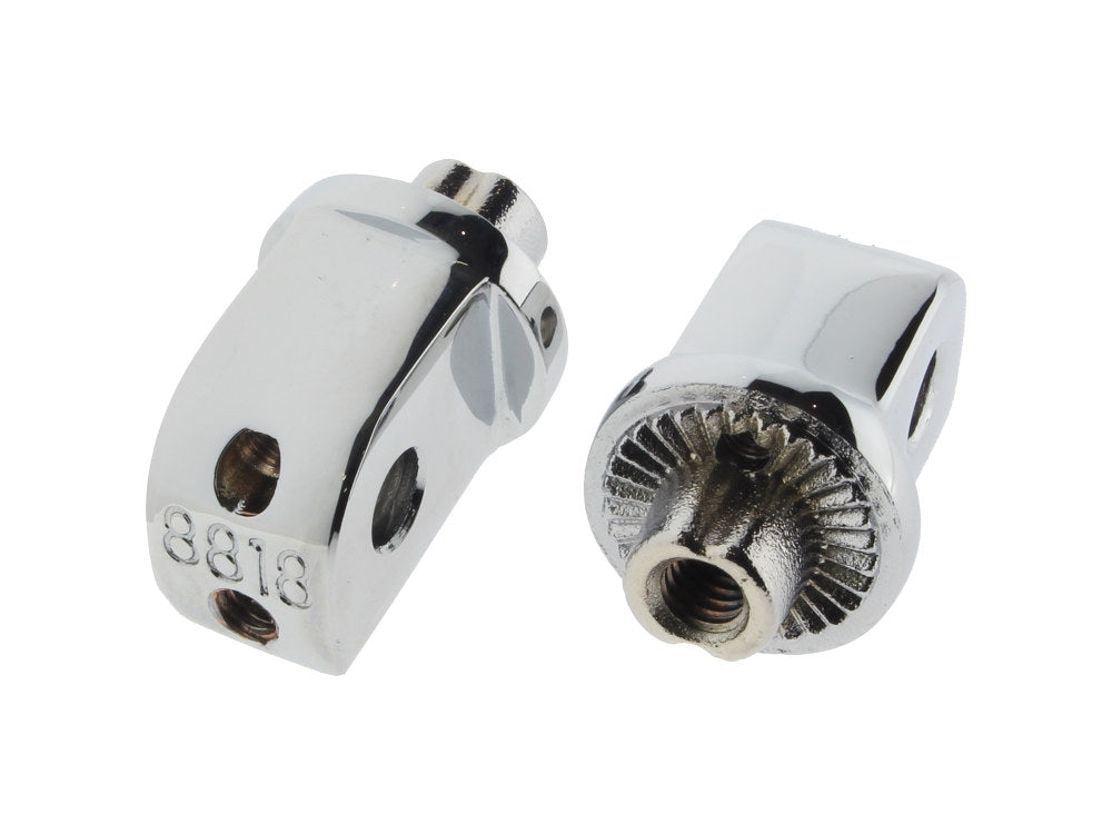 Front & Rear Splined Floorboard Mounts - Chrome. Fits Honda, Suzuki & Yamaha. - Kuryakyn
