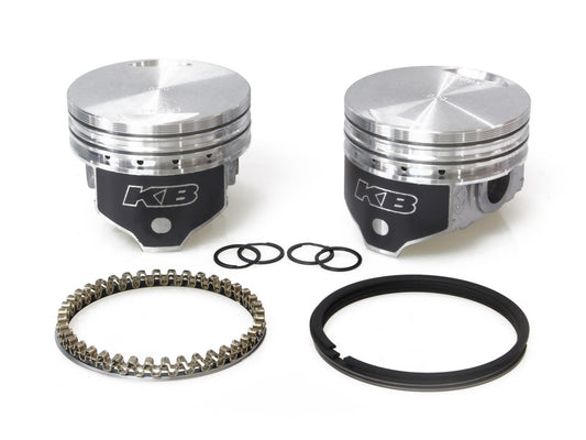 +.020in. Flat Top Pistons with 8.6:1 Compression Ratio. Fits Big Twin 1984-1999 with Evo Engine. - Keith Black Pistons