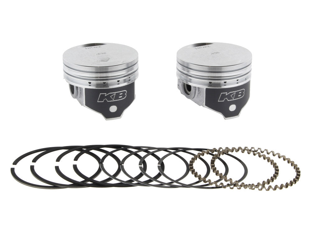 +.030in. Flat Top Pistons with 8.6:1 Compression Ratio. Fits Big Twin 1984-1999 with Evo Engine. - Keith Black Pistons