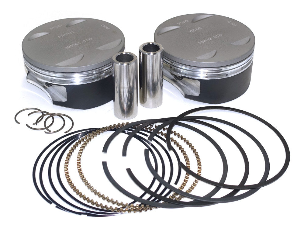 Std Flat Top Pistons with 11:1 Compression Ratio. Fits Milwaukee-Eight 2017up with Big Bore 114ci & 117ci to 120ci Conversion. - Keith Black Pistons