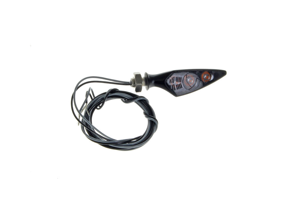 Rhombus S Dark LED Left Hand Front / Right Hand Rear Turn Signal - Black. - Kellermann