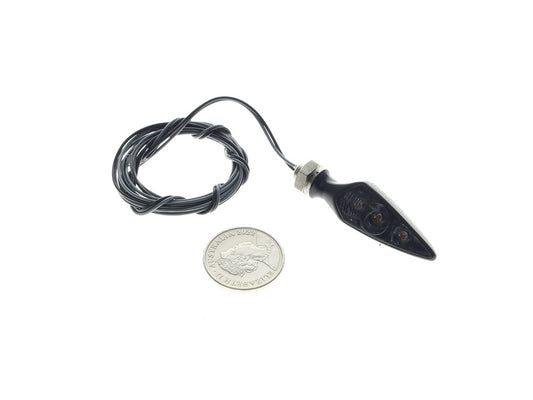 Rhombus S Dark LED Right Hand Front / Left Hand Rear Turn Signal - Black. - Kellermann