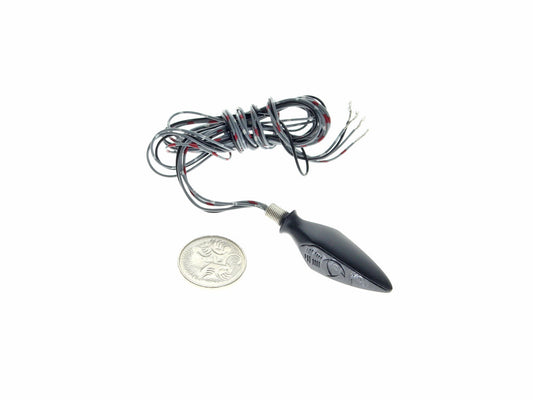 Rhombus S DF LED Right Hand Rear Turn Signal - Amber Turn - Red Run/Brake - Black. - Kellermann