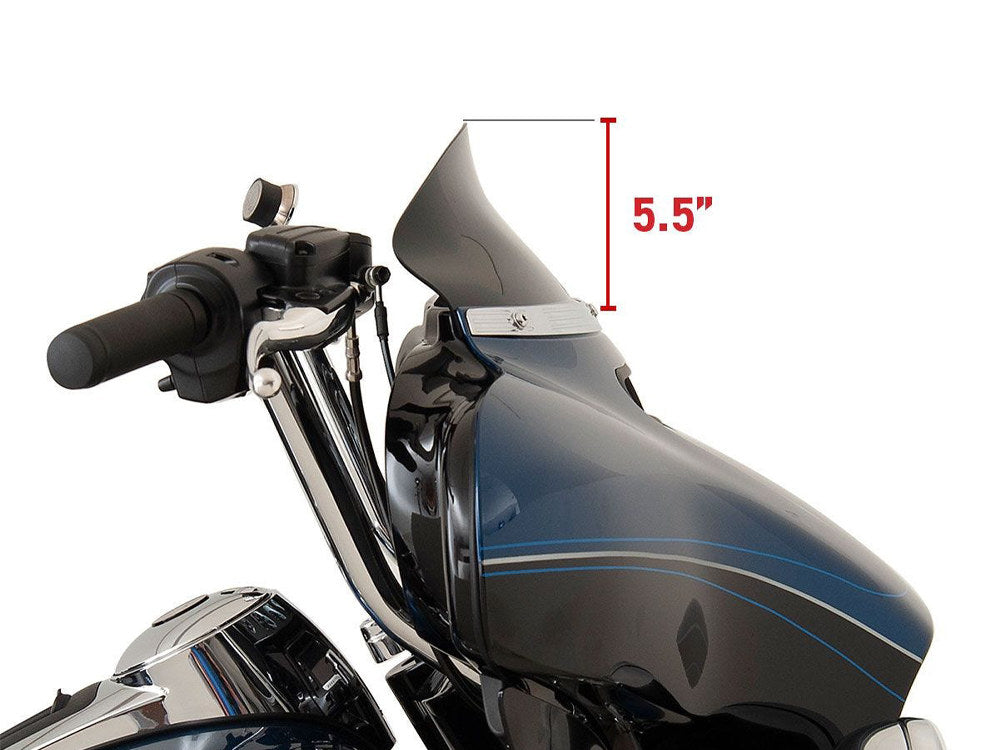 5in. Flare Windshield - Black Tinted. Fits Electra Glide, Tri Glide & Street Glide 2014-2023 - Klock Werks