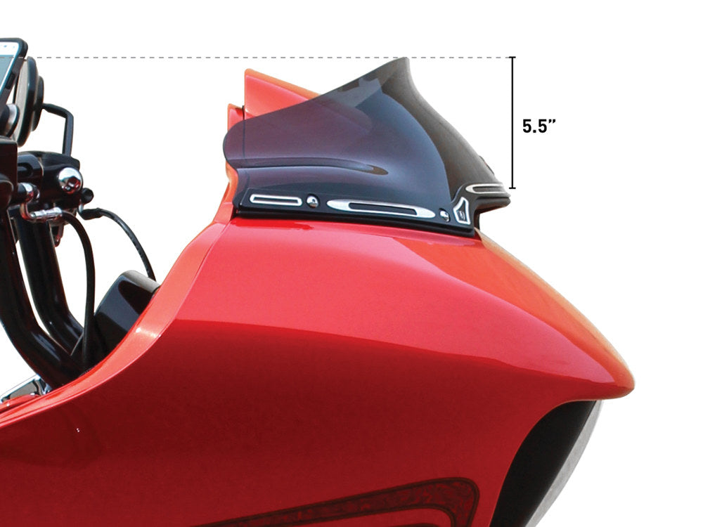 6in. Sports Flare Windshield - Dark Smoke Tint. Fits Road Glide 2015-2023 - Klock Werks