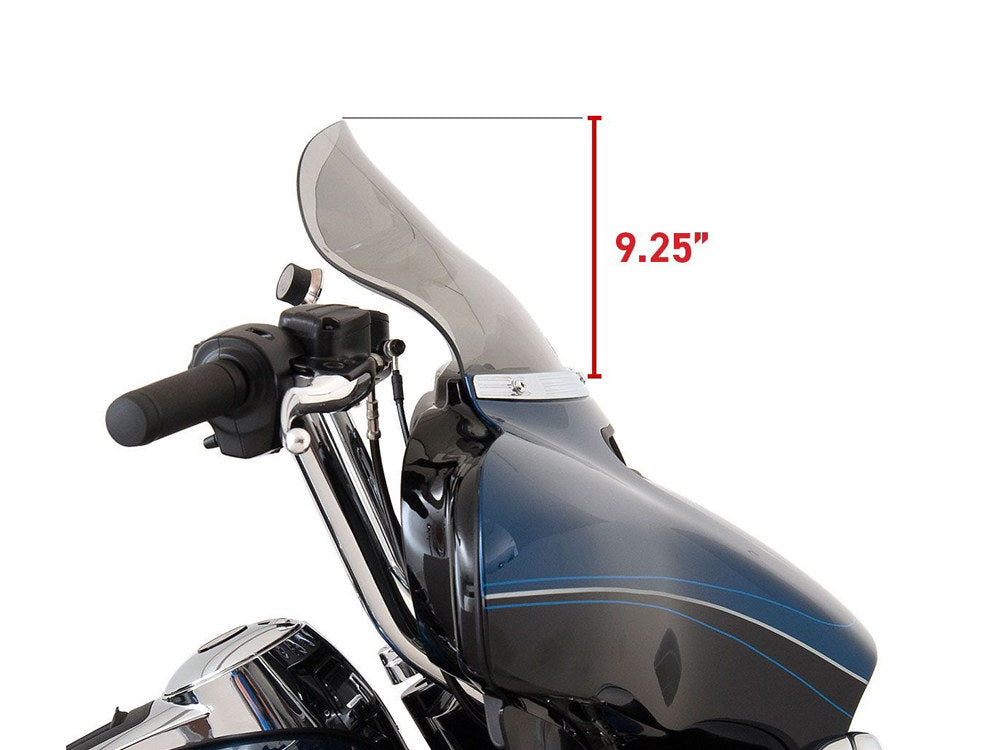 10.5in. Flare Windshield - Dark Smoke. Fits Electra Glide, Tri Glide & Street Glide 2014-2023 - Klock Werks