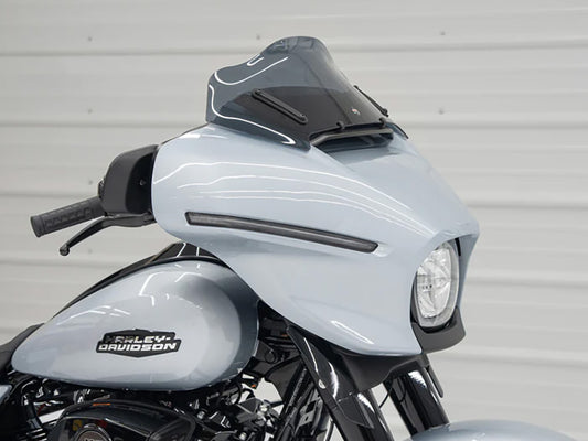 8in. Flare Windshield - Dark Smoke. Fits CVO Street Glide 2023up & Street Glide 2024up - Klock Werks