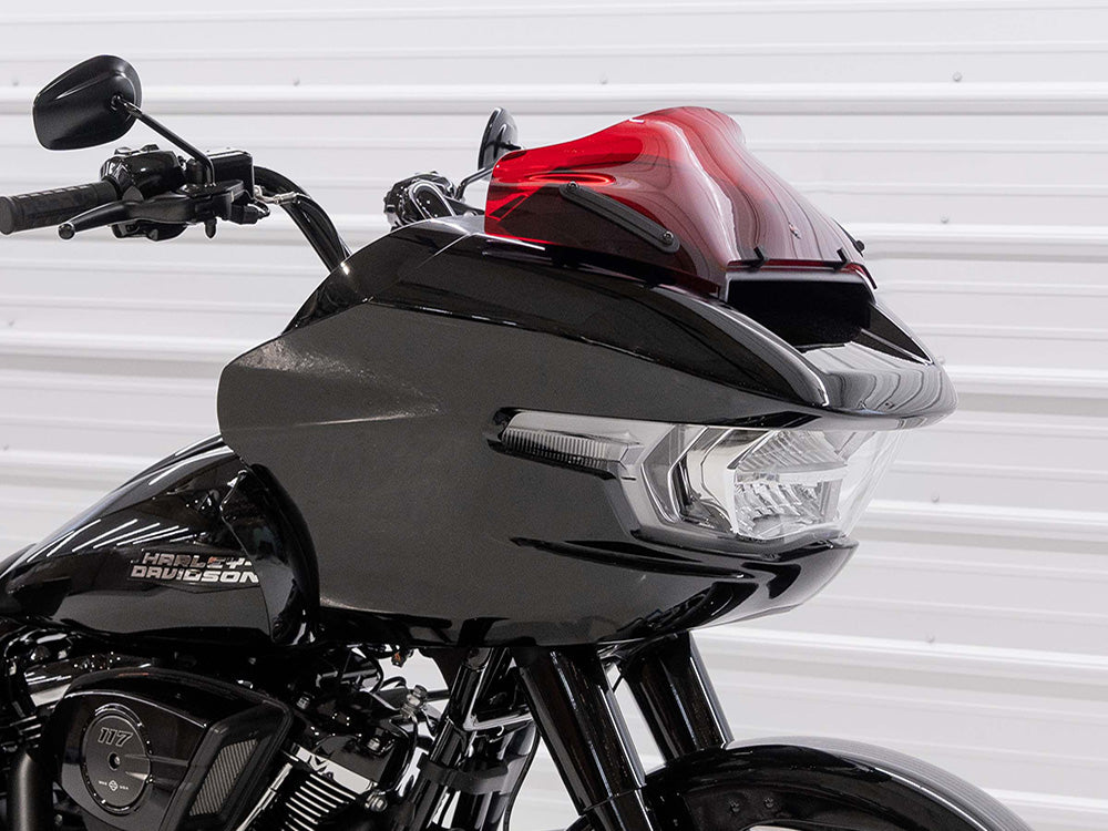 8in. Sports Flare Kolor Windshield - Red. Fits CVO Road Glide 2023up & Road Glide 2024up - Klock Werks