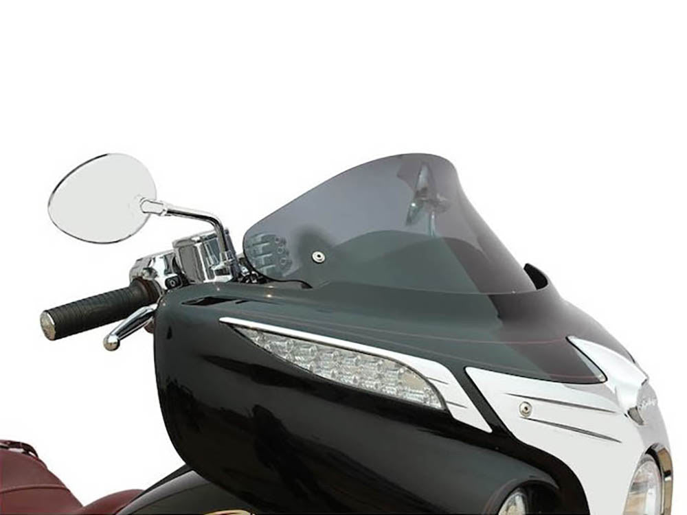 10in. Flare Windshield - Dark Smoke Tinted. Fits Indian Touring 2014up - Klock Werks