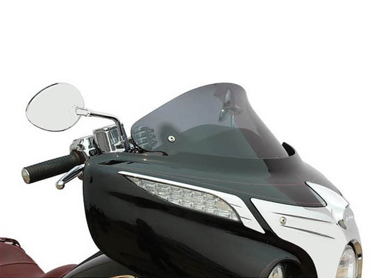 10in. Flare Windshield - Dark Smoke Tinted. Fits Indian Touring 2014up - Klock Werks
