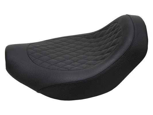 Fred Kodlin Diamond Stitch Solo Seat - Black. Fits Softail Breakout & Fatboy with Kodlin Fuel Tank & Rear Fender. - Kodlin