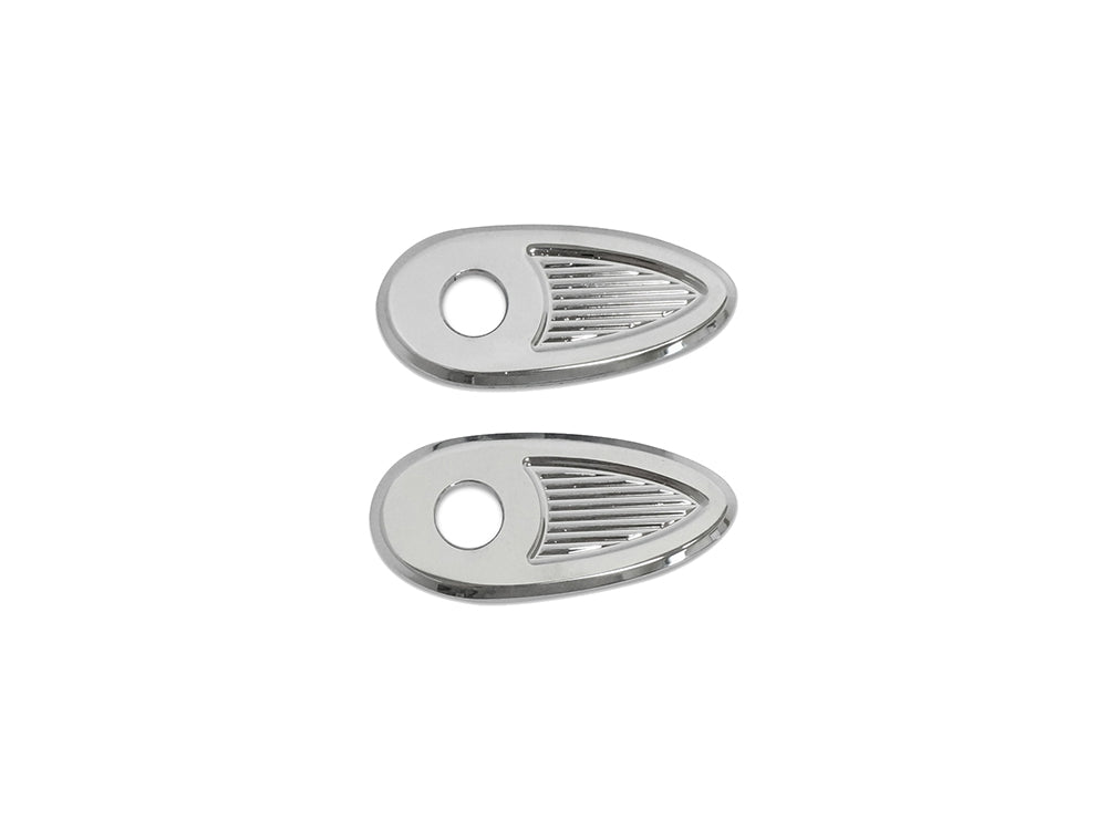 Turn Signal Block Off Strut Plates - Chrome. Fits Most Big Twin 2002up & Sportster 2002-2021 - Kodlin