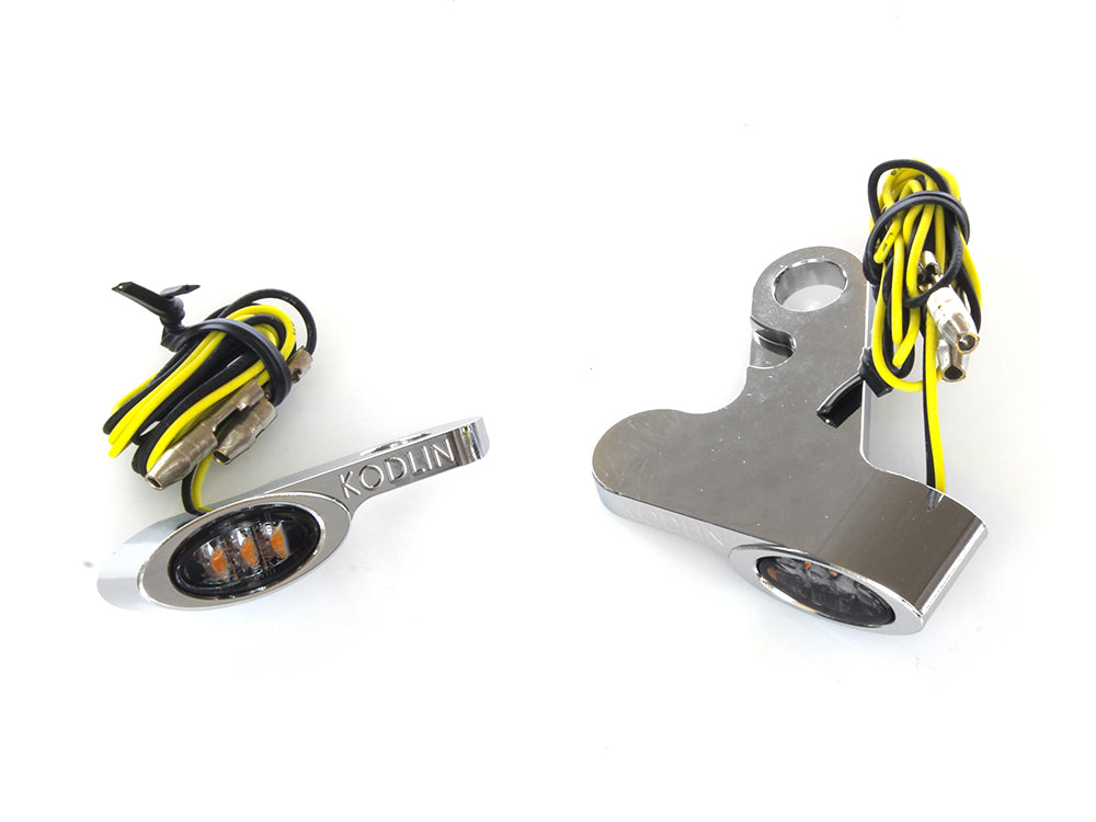Elypse Under Perch Turn Signals - Chrome. Fits Softail 2015-2024 & Touring 2009-2023 Models with Cable Clutch. - Kodlin