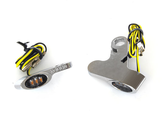 Elypse Under Perch Turn Signals - Chrome. Fits Softail 2015-2024 & Touring 2009-2023 Models with Cable Clutch. - Kodlin
