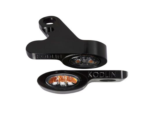 Elypse Under Perch DRL Turn Signals - Black. Fits Softail 2015-2024 & Touring 2009-2023 Models with Cable Clutch. - Kodlin