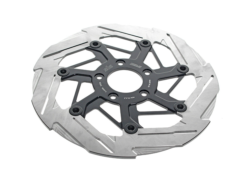 11.8in. Right Hand Front 7-Spoke Disc Rotor - Polished Band & Black Carrier. - Kodlin