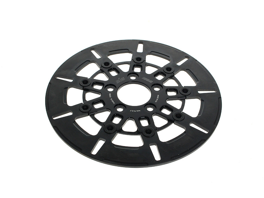 11.5in. Rear 9-Spoke Disc Rotor - Black Band & Black Carrier. Fits Big Twin 2000up & Sportster 2000-2010. - Kodlin
