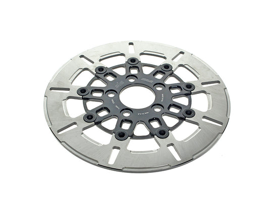 11.5in. Rear 9-Spoke Disc Rotor - Polished Band & Black Carrier. Fits Big Twin 2000up & Sportster 2000-2010. - Kodlin