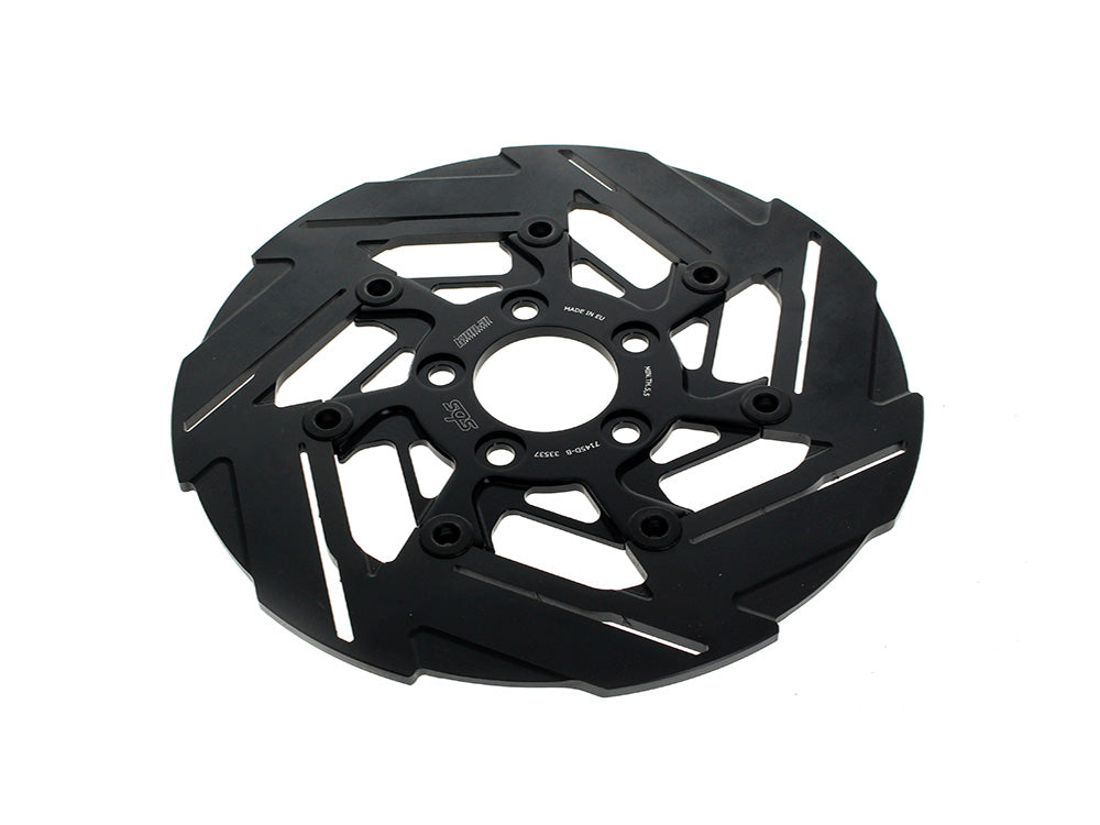 11.5in. Rear 7-Spoke Disc Rotor - Black Band & Black Carrier. Fits Big Twin 2000up & Sportster 2000-2010. - Kodlin