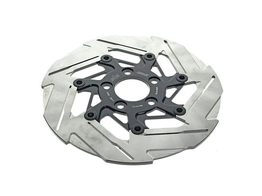 11.5in. Rear 7-Spoke Disc Rotor - Polished Band & Black Carrier. Fits Big Twin 2000up & Sportster 2000-2010. - Kodlin