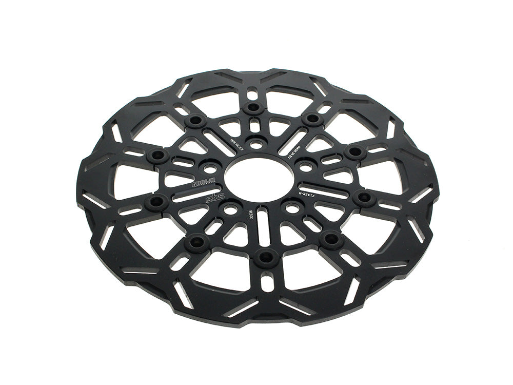 11.5in. Rear 10-Spoke Disc Rotor - Black Band & Black Carrier. Fits Big Twin 2000up & Sportster 2000-2010. - Kodlin
