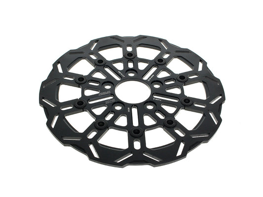 11.5in. Rear 10-Spoke Disc Rotor - Black Band & Black Carrier. Fits Big Twin 2000up & Sportster 2000-2010. - Kodlin