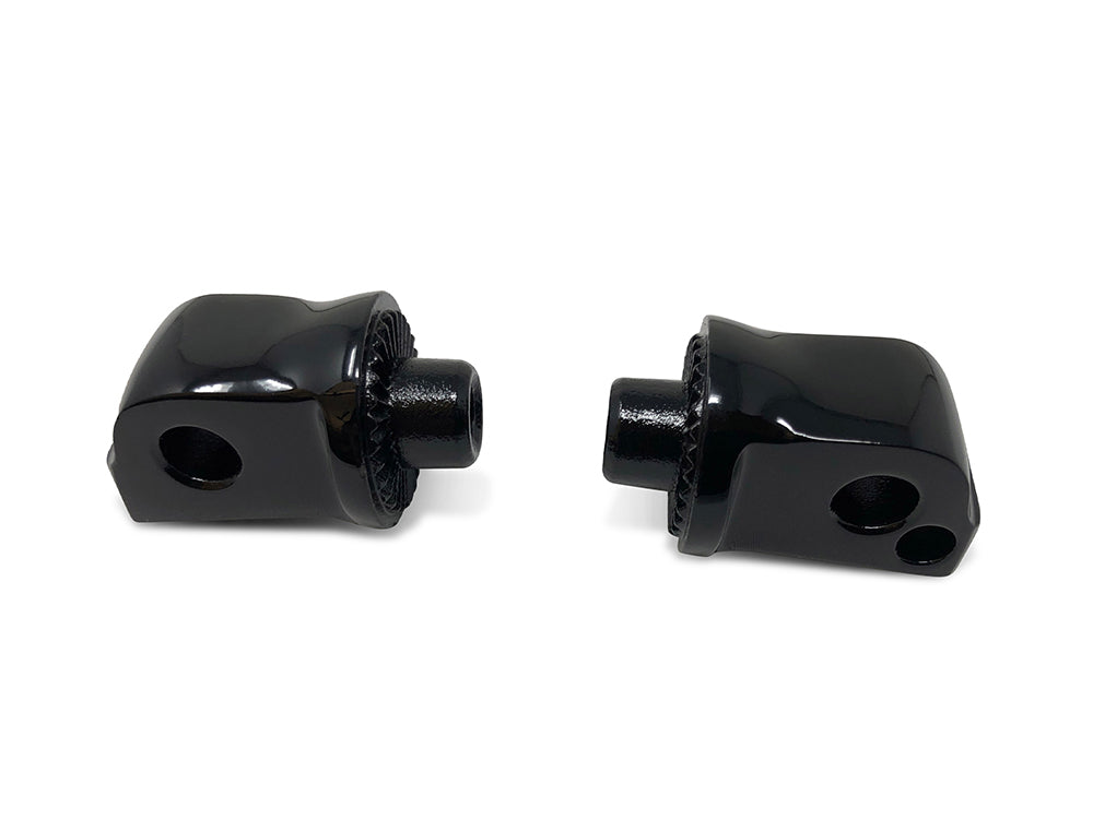 Rear Splined Footpeg Mounts - Black. Fits Softail 2018up, Pan America 2021up & Sportster S 2021up - Kodlin