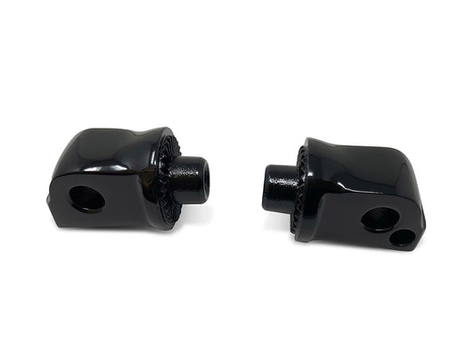 Rear Splined Footpeg Mounts - Black. Fits Softail 2018up, Pan America 2021up & Sportster S 2021up - Kodlin