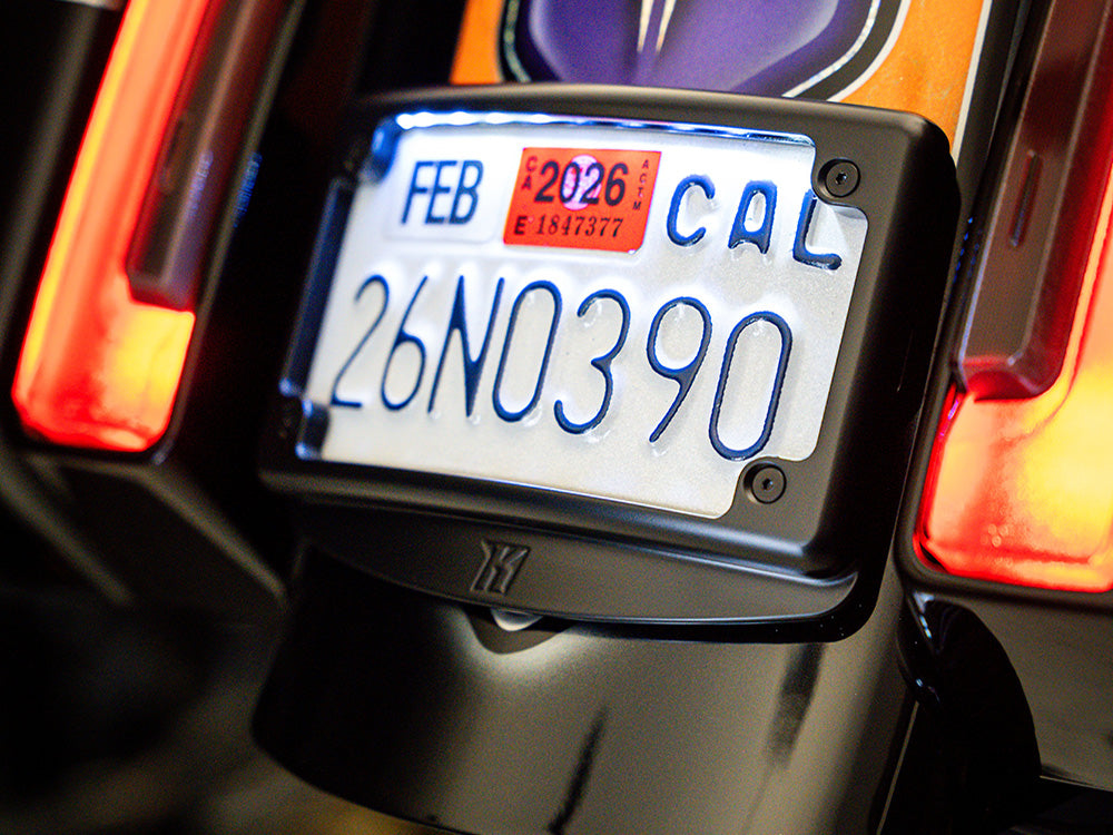 Curved Radius Number Plate Kit - Black. Fits CVO Touring 2023up & Street Glide & Road Glide 2024up - Kodlin