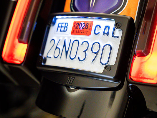 Curved Radius Number Plate Kit - Black. Fits CVO Touring 2023up & Street Glide & Road Glide 2024up - Kodlin